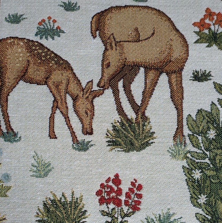 Ткань гобеленовая хлопковая Олени,фон белый, ширина 140 см, 1 пог.м. — изображение 7